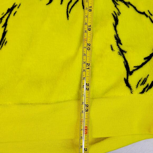 The Grinch Fuzzy Fleece Sweater Neon Yellow Size Small Dr. Seuss Christmas - Picture 8 of 8